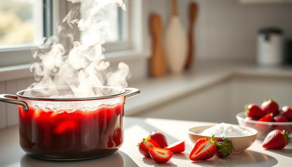 Cooking strawberry filling for cake