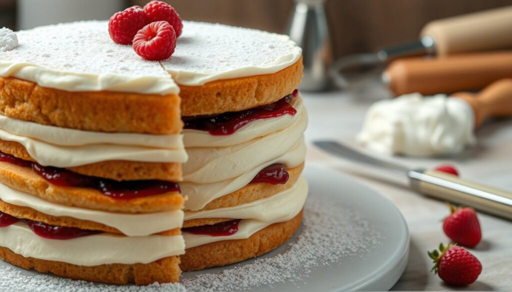 Layered Berry Cake Assembly