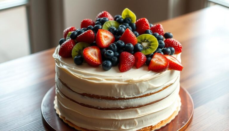 cake with fruit on top