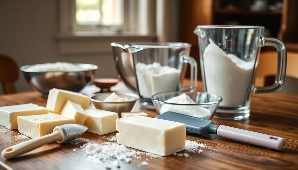 preparing ingredients for creamy icing