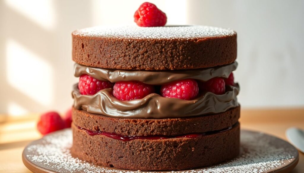 Chocolate Raspberry Layer Cake Assembly Chocolate Raspberry Layer Cake Assembly