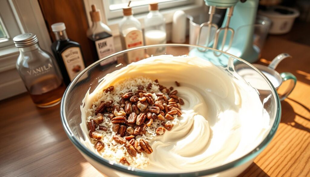 Coconut Pecan Frosting Preparation Coconut Pecan Frosting Preparation