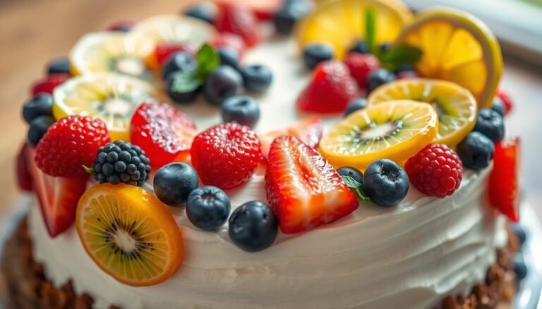birthday cake with fruit